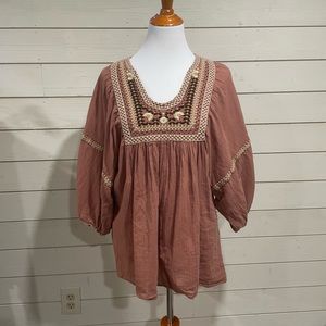 Embroidered boho tunic